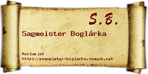 Sagmeister Boglárka névjegykártya